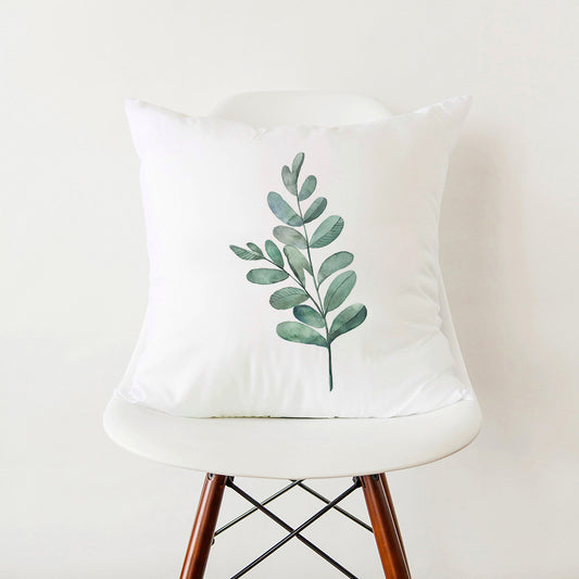 Green Botanical Print Stylish White Pillowcase