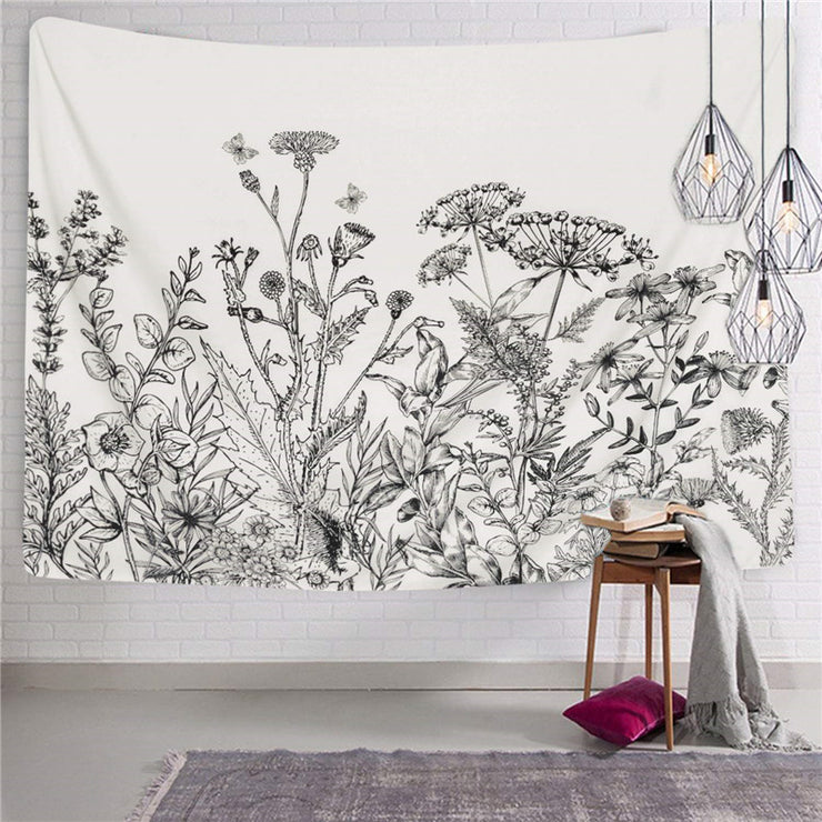 Home Botanical Tapestry Background Decorative Fabric