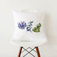 Green Botanical Print Stylish White Pillowcase