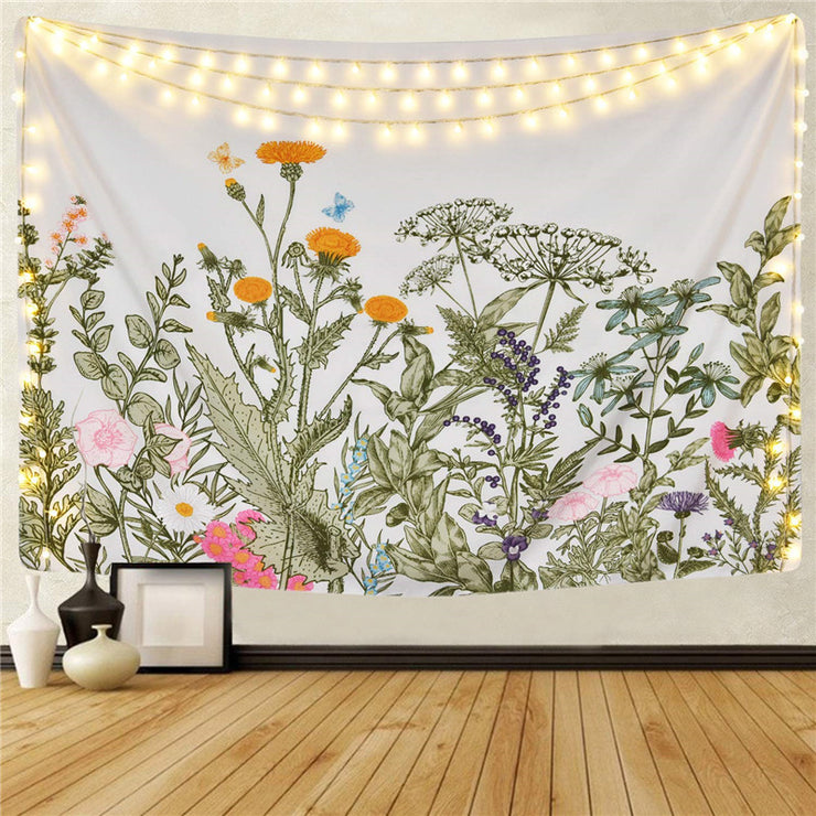 Home Botanical Tapestry Background Decorative Fabric